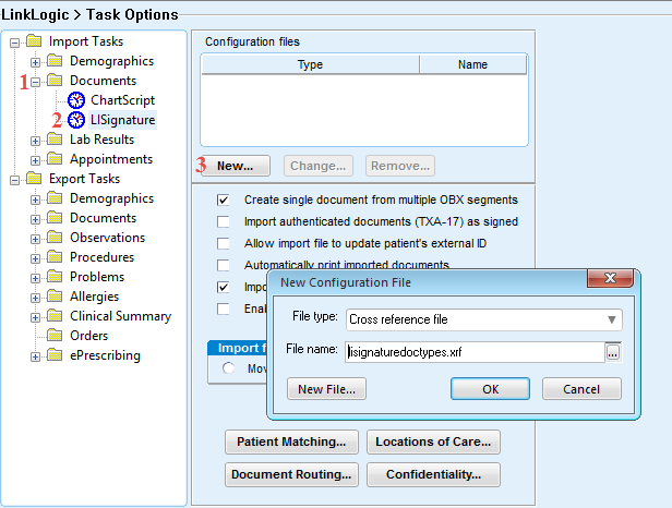 Screenshot of Documents Cross Reference File